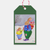 Xmas Basket Bunnies Cadeaulabel (Voorkant)