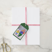 Xmas Basket Bunnies Cadeaulabel (Met Touw)