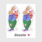 Xmas Basket Bunny-Sticker Sticker (Vel)