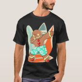 Xmas Beach Boy Dabbing Gingerbread Man Kerstmis T-shirt (Voorkant)