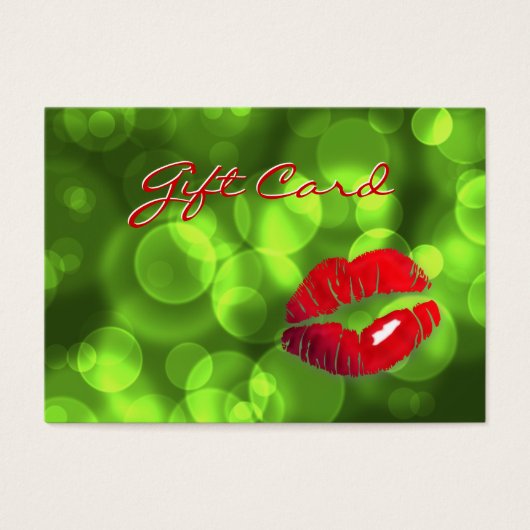 Xmas Beauty Salon Gift Kaart Licht groen rood (Voorkant)