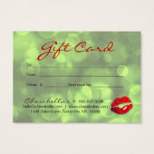 Xmas Beauty Salon Gift Kaart Licht groen rood (Achterkant)