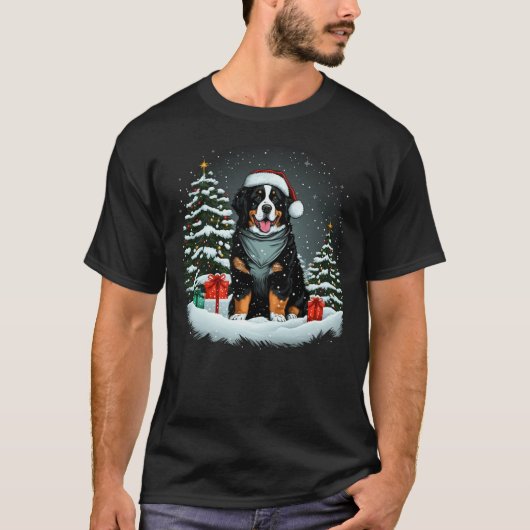 Xmas Bernese Mountain Santa Christmas Bernese Moun T-shirt (Voorkant)