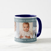 Xmas Beste Opa Custom Foto Gift Blauw Mok (Voorkant rechts)