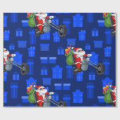xmas biker santa claus cadeaupapier (Vlak)