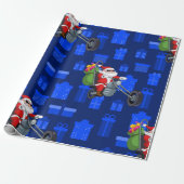 xmas biker santa claus cadeaupapier (Uitgerold)