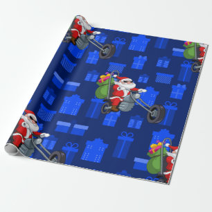 xmas biker santa claus cadeaupapier