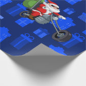 xmas biker santa claus cadeaupapier (Hoek)