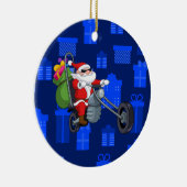 xmas biker santa claus keramisch ornament (Rechts)