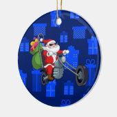 xmas biker santa claus keramisch ornament (Links)