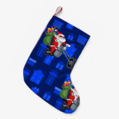 xmas biker santa claus kleine kerstsok (Voorkant (Hangend))