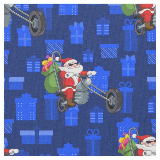 xmas biker santa claus stof (Close Up)