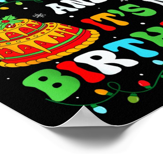 Xmas Birthday Funny Merry Christmas And Yes It's M Poster (Hoek)