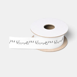 XMAS Black en White Trendy Pattern Satijnen Lint