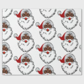 xmas Black santa claus Cadeaupapier (Vlak)