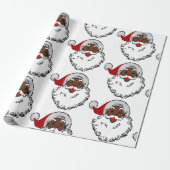 xmas Black santa claus Cadeaupapier (Uitgerold)