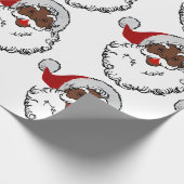 xmas Black santa claus Cadeaupapier (Hoek)