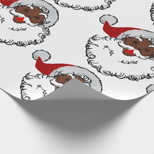 xmas Black santa claus Cadeaupapier (Hoek)