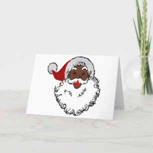 xmas Black santa claus Feestdagen Kaart