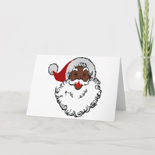 xmas Black santa claus Feestdagen Kaart (Voorkant)