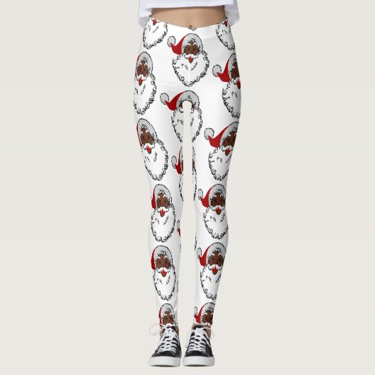 xmas Black santa claus Leggings (Voorkant)