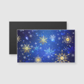 XMAS Blauwe Achtergrond met Golden Snowflakes (Voorkant / Achterkant)