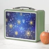 XMAS Blauwe Achtergrond met Golden Snowflakes (In situ)