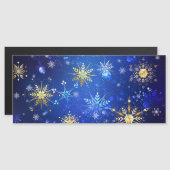XMAS Blauwe Achtergrond met Golden Snowflakes (Voorkant / Achterkant)