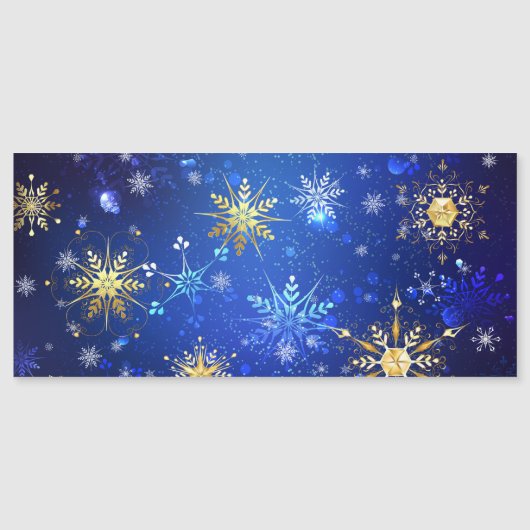 XMAS Blauwe Achtergrond met Golden Snowflakes (Voorkant)