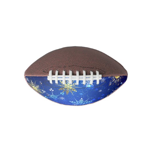 XMAS Blauwe Achtergrond met Golden Snowflakes American Football (Voorkant)