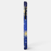 XMAS Blauwe Achtergrond met Golden Snowflakes Case-Mate iPhone Case (Achterkant/links)