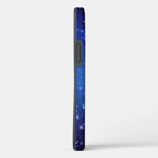XMAS Blauwe Achtergrond met Golden Snowflakes Case-Mate iPhone Case (Achterkant / Rechts)