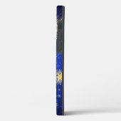 XMAS Blauwe Achtergrond met Golden Snowflakes Case-Mate iPhone Case (Achterkant / Links)