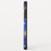 XMAS Blauwe Achtergrond met Golden Snowflakes Case-Mate iPhone Case (Achterkant/links)