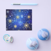 XMAS Blauwe Achtergrond met Golden Snowflakes Flyer (Enkel)