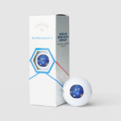 XMAS Blauwe Achtergrond met Golden Snowflakes Golfballen (Verpakking)