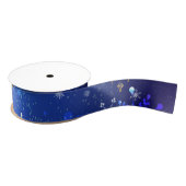 XMAS Blauwe Achtergrond met Golden Snowflakes Grosgrain Lint (Spoel)
