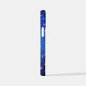 XMAS Blauwe Achtergrond met Golden Snowflakes iPhone Hoesje (Rechterkant)