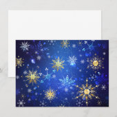 XMAS Blauwe Achtergrond met Golden Snowflakes Kaart (Voorkant / Achterkant)