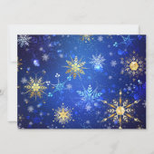 XMAS Blauwe Achtergrond met Golden Snowflakes Kaart (Voorkant)