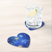 XMAS Blauwe Achtergrond met Golden Snowflakes Kartonnen Onderzetters (Insitu)