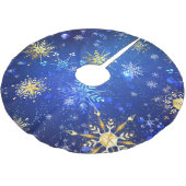 XMAS Blauwe Achtergrond met Golden Snowflakes Kerstboom Rok (Gekanteld)