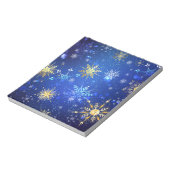 XMAS Blauwe Achtergrond met Golden Snowflakes Notitieblok (Linkerzijde)