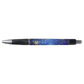 XMAS Blauwe Achtergrond met Golden Snowflakes Pen (Voorkant)