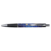 XMAS Blauwe Achtergrond met Golden Snowflakes Pen (Achterkant)