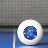 XMAS Blauwe Achtergrond met Golden Snowflakes Pingpongbal (Net)