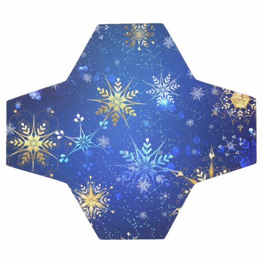 XMAS Blauwe Achtergrond met Golden Snowflakes Voetbal (Enkel)