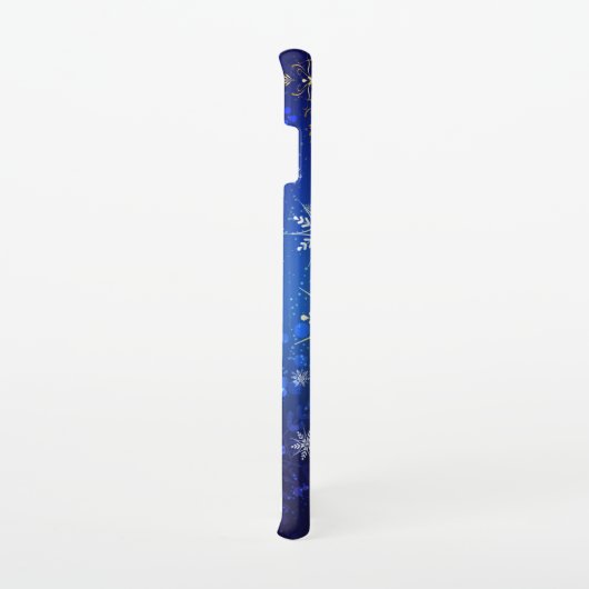 XMAS Blue Background with Golden Snowflakes Samsung Galaxy Hoesje (Rechterkant)