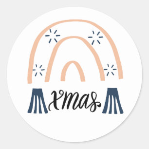 Xmas Boho Rainbow Ronde Sticker