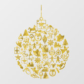 Xmas - Boom- Bal met Kerst Iconen 2 Raamsticker (Vel)